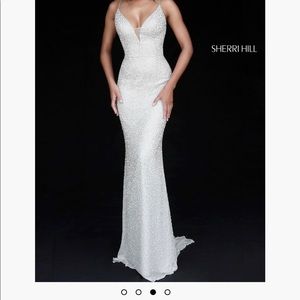 Sherri Hill, beaded white dress, beautiful